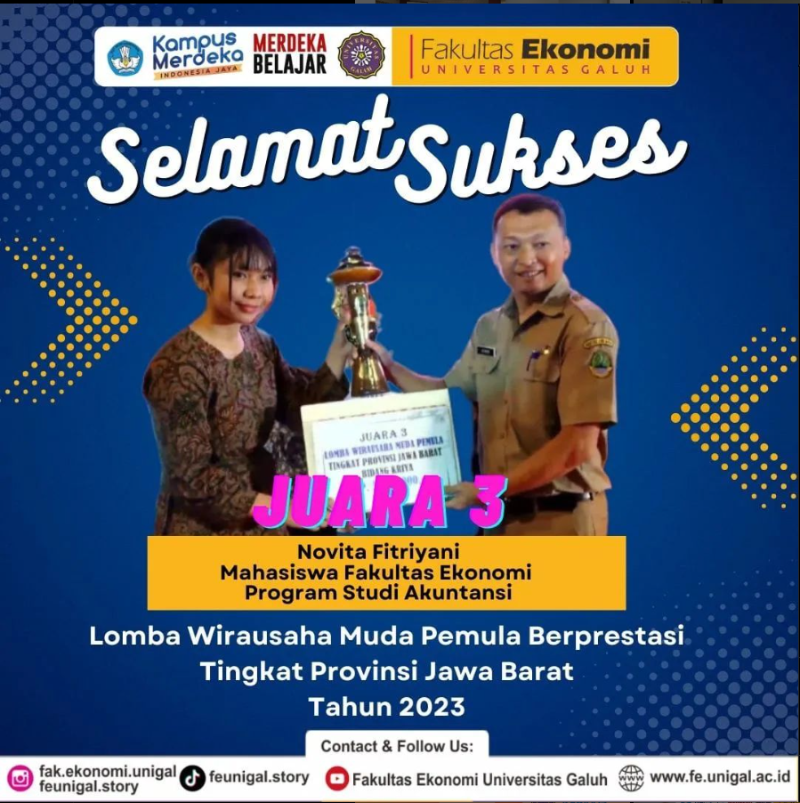 Juara 3 Lomba Wirausaha Muda Berprestasi Tingkat Jawa Barat Tahun 2023