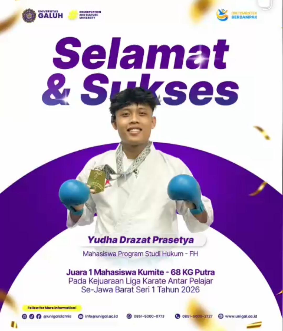 Juara 1 Mahasiswa Kumite - 68 Kg